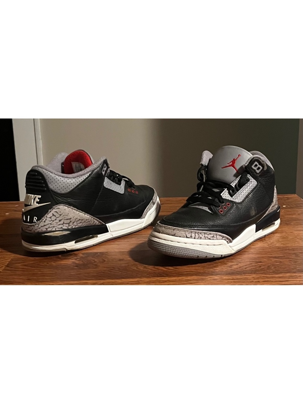 Nike Air Jordan 3 Retro Black Cement Sneakers Youth Size 6Y